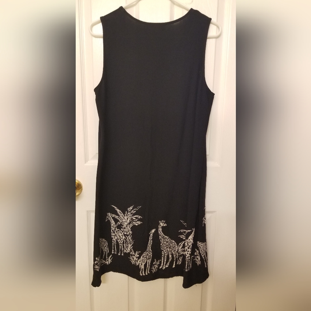 Animal Print Wildlife Giraffe & Palm Trees Tank Dress
